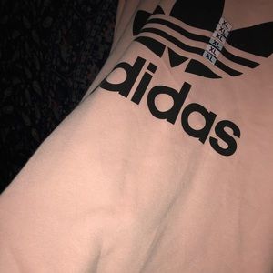 Pink over sized adidas hoodie